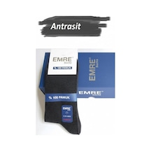 Erkek Pamuklu Likralı Dikişsiz Soket Çorap - 6 Adet Antrasit