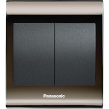 Viko Panasonic Thea Blu İkili Anahtar, Çerçeve Una+füme, Kapak Füme