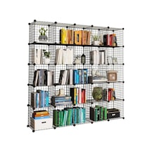 Konfeksiyon-Market 25 Bölmeli Metal Portatif Kitaplık Raf Dolap Organizer
