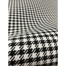 Bakırcı Kumaş Döşemelik Kaz Ayaği Keten Kumaş Premium (Siyah-Beyaz) 100 x 140 cm