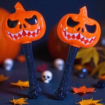 3 Adet Bal Kabağı Işıklı Çubuk Hallowen Led Light Decor Stick 23 Cm Cadılar Bayramı Led Işıklı Çubuk Turuncu