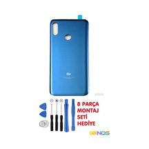 Xiaomi Mi 8 Arka Cam Kapak Batarya Pil Kapağı +montaj Set Mavi Diğer