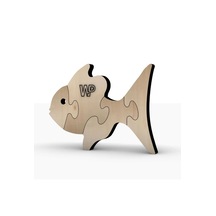 Masif Ahşap Puzzle Çocuklar Için Öğretici Boyanabilir Balık