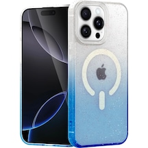 Gld-spt- Newface Apple Uyumlu iPhone 14 Pro Max Pummel Shiny Magsafe Kapak - Mavi