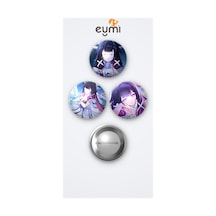 Genshin Impact Oyunu Columbina Oyun 3'lü Metal Rozet Seti 58mm İğneli Buton Çanta Yaka Rozeti Çok Renkli