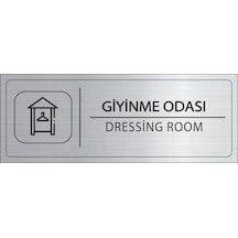 Mayeka Giyinme Odası İsimlik Gümüş Metal Kapı İsimliği Levhası Yönlendirme Tabelası