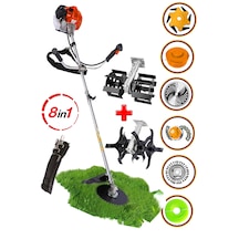 Staxx Germany ST20HP2 Benzinli Yan Tırpan + 2 Çapa Başlıklı 8 Parça Set