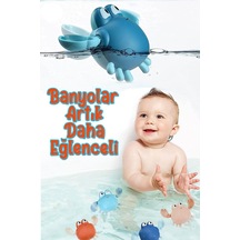 Kurmalı Bebek Banyo Oyuncağı Banyo Küvet Havuz Deniz Kız Erkek Yengeç Yüzen Oyuncak Su Oyunu