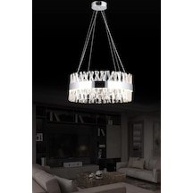 Roxy 60'lık Taşlı Sarkıt Led Avize 9692-t19-7t-hy Krom