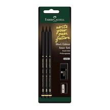 Faber Castell Black Edition Sınav Seti 3 Kalem- Silgi- Kalemtraş Siyah
