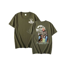 Flood Of Style Avcılık Trump T-shirt Busch Işık Trump Avcılık Destekçisi T Rahat Pamuk Kısa Kollu T-s Yeşil