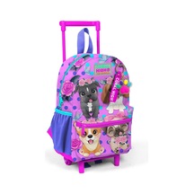 Minik Yuva Çekçekli Sırt Çantası Pembe Köpek Desenli İki Bölmeli 24050