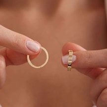 Sembol Gold Altın Çivi Halka Küpe 1.8 Cm