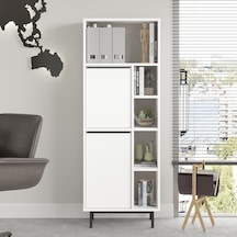 Robin Home Lidya Ofis Klasör Dolabı Kitaplık 2 Kapaklı Metal Ayak