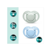 Ortodontik Silikon Emzik 2'li Powder Green&blue 6+ Ay Sterilizasyon/saklama Kutulu 2 Adet