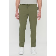 AC&Co / Altınyıldız Classics Erkek Yesıl Slim Fit Dar Kesim Beli Bağlamalı Yan Cepli Casual Pantolon Yesıl