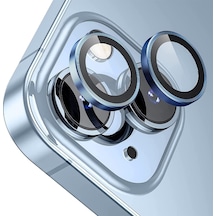 Labs Apple iPhone Uyumlu 14/14 , Safir Cam Kamera Metal Lens Koruyucu, Bllk, Koyu Mavi Sku: Zeusb0bx487bl1