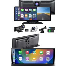 Hepsi 4k 10.2 İnç Çift Kameralı Araç Multimedya Ekranı Carplay Kablosuz Tüm Cihazlara Uyumlu Najmaddin
