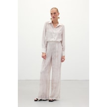 Sateen Desenli Salaş Pantolon - Taş-136279 Taş