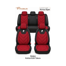 Opel Zafira 5 Kişi 2003-2011 Uyumlu Leosport Serisi Ortopedik Keten Oto Koltuk Kılıfı Kırmızı Siyah