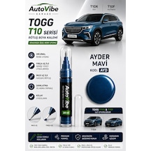 Togg Ayder Mavisi T10x & T10f Rötuş Boyası Kalemi 2'si 1 Arada Tam Uyumlu