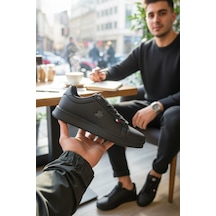 Enoch Erkek Arma Nakışlı Düz Taban Sade Günlük Casual Spor Ayakkabı Sneaker Siyah