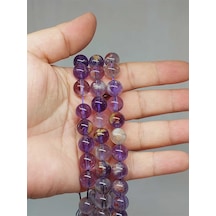 Bileklik Boy Ametrin Taşı Yarım Dizi 10mm 51354 18cm Uzunluğundadır Çok Renkli