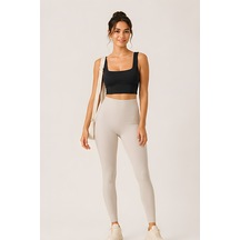 Lili Woman Kadın Pensli Kare Yaka Destekli Crop Büstiyer E.9043 Lacivert