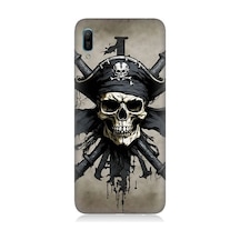 Huawei Y6 2019 Uyumlu Korsan Kurukafa Desenli Silikon Kılıf
