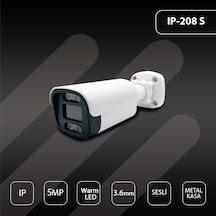 Hs Ip-208s 5mp Ip 3.6mm Warm Led Metal Bullet Seslı Güvenlik Kame