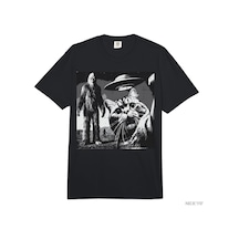 Flood Of Style Asquatch Kedi Ufo Selfie Bigfoot Yavru Kedi Meme T-shirt Erkekler Kadınlar Için % 100% Pamuk Siyah