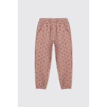 Panço Kız Çocuk Beli Lastikli Desenli Pembe Eşofman Altı 2621gk01003