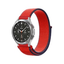 Newface Watch 22mm Hasırlı Cırtcırtlı Kordon - Kırmızı