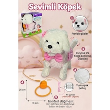 Vardem Oyuncak Tasma Kumandalı Yürüyen Havlayan Ve Kuyruk Sallayan Peluş Köpek Pembe