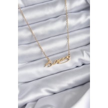 Ezoconcept 316l Çelik Zincir Gold Renk Atatürk İmzası Model Kadın Kolye Çok Renkli