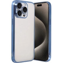 Newface Apple İphone 15 Pro Max Razer Lensli Silikon - Açık Mavi