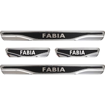 Skoda Fabia Uyumlu Kapı Eşiği Karbon Krom 4 Parça