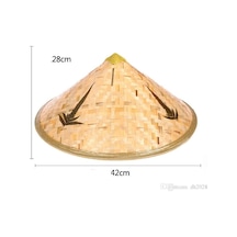 Naturel Renk Cambodia Kamboçyalı Vietnam Şapkası Pvc Hasır Çok Renkli
