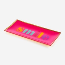 Pembe Cam Smile Dekoratif Tabak 10x0,8x21 Cm