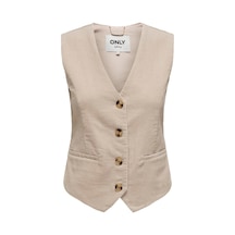Only Onltıggy S/l Fıt Cord Vest Tlr Kadın Bej Yelek - 15331546