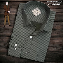Linen Keten Klasik %100 Cotton Uzun Kollu Terletmeyen Tek Cepli Kapaklı Siyah Gömlek Regular Kalıp -10207 Siyah