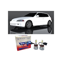 Honda Civic Uzun + Kısa Far Ampulü H4 Duo Yeni Seri Beyaz 1992-1995