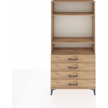 Arges Dolap 3 Raflı 4 Çekmeceli 88x30x182 Çam-çam Çam