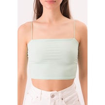 Askılı Crop Top Buz Mavisi