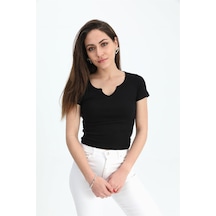 T-shirt Armut Yaka Kısa Kol - Siyah Çok Renkli