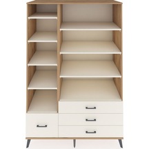 Kronos Dolap 9 Raflı 4 Çekmeceli 132x59x195 Çam-aytaşı/aytaşı Çam