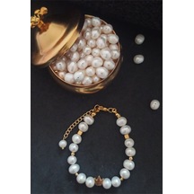 24k Altın Kaplama Gerçek İnci Değişken Dorika Detaylı Tasarım Bil Gold