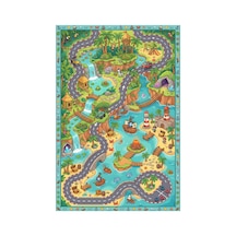 Kartela Halı Korsan Adası Kaymaz Taban Çocuk Oyun Halısı - 200 x 300 CM