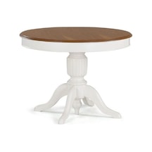 Montclair Baba Ayak Sabit Masa 110x110 Beyaz - Ceviz