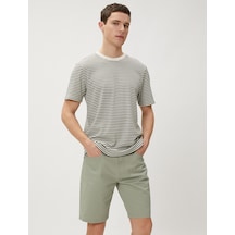 Koton Basic Gabardin Şort Beş Cep Detaylı Düğmeli Pamuklu Yeşil 3sam40073hw 3SAM40073HW786 Yeşil